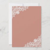 桃エレガントフローラレースイスラム結婚教徒 招待状 (裏面)