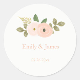 桃エレガントフローラ水の色結婚のシール ラウンドシール