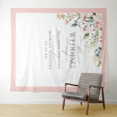 桃エレガント桃の水色フローラ結婚の写真 タペストリー (インサイチュ(横))