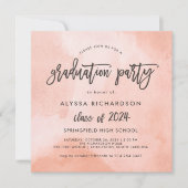 桃エレガント水彩2024グラードパーティー |写真 招待状 (正面)