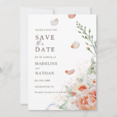 桃エレガント水色フローラ保存日 セーブザデート (正面)