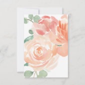 桃エレガント水色フローラ結婚式RSVP 出欠カード (裏面)