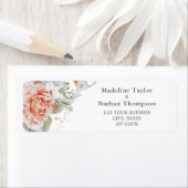 桃エレガント水色フローラ ラベル (インサイチュ)