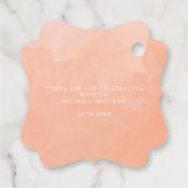 桃エレガント水色モノグラム結婚ズ フェイバータグ (裏面)