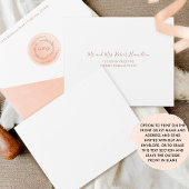 桃エレガント水色モノグラ結婚ムの全O オールインワン招待状