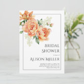 桃エレガント牡丹花ブライダルシャワー 招待状 (スタンド正面)