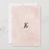 桃エレガント白フラワーレースのテーブル番号 招待状 (裏面)