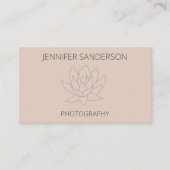 桃エレガント蓮の花ミニマリスト写真 名刺 (正面)