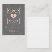 桃オタク系の眼鏡シャルボード座席表 プレイスカード (正面/裏面)