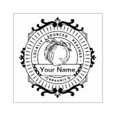 桃オーガニック果実 ラバースタンプ (インプリント)