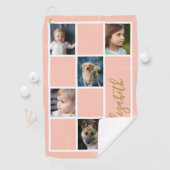 桃カスタムテンプレート家族の写真 ゴルフタオル (インサイチュ)