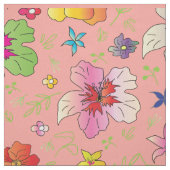 桃カラフルの背景の花柄 ファブリック (見本)
