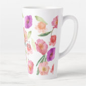 桃ガーリー紫フローラ水彩 カフェラテマグ (右)