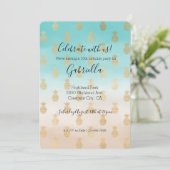 桃クリームアクアオンブルゴールドパイナップル 招待状 (スタンド正面)