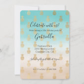 桃クリームアクアオンブルゴールドパイナップル 招待状 (正面)