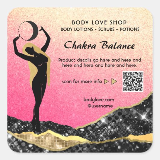 *~*桃グラデーションピンク女神の意思魔法AP24 スクエアシール (正面)