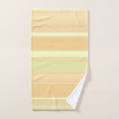 桃コンテンポラリーストライプの、クリーム、ライトグリーン バスタオルセット (ハンドタオル)