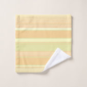 桃コンテンポラリーストライプの、クリーム、ライトグリーン バスタオルセット (ウォッシュタオル)