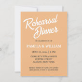 桃シンプルスタイル結婚リハーサルディナー 招待状 (正面)
