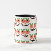 桃シームレスパターン マグカップ (中央)