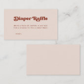 桃スタイリッシュピンク赤ちゃんシャワーおむつラッフル エンクロージャーカード (正面/裏面)