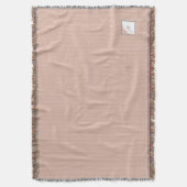 桃ストライプテラコッタバタフライスクリプトモノグラム スローブランケット (正面縦)