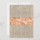 桃ティール(緑がかった色)ラップ水彩フラワーベビーシャワー 招待状 (裏面)