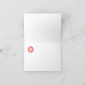 桃デイジーとヒマワリサンキューカード カード (内部)