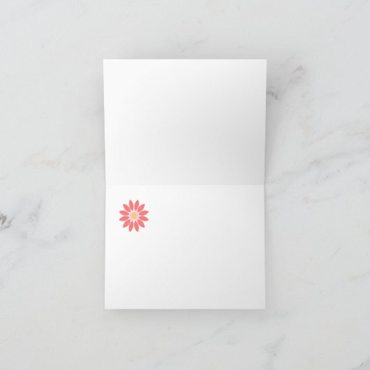 桃デイジーとヒマワリサンキューカード カード (内部)