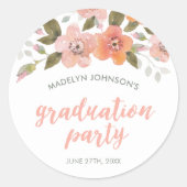 桃デリケートフローラ大学院卒業式パーティー ラウンドシール (正面)