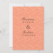 桃ハートパターンリハーサルディナー招待状 招待状 (裏面)