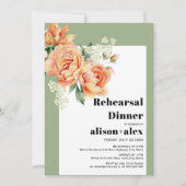 桃バラのリハ結婚ーサルディナー付きブランチ 招待状 (正面)
