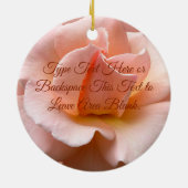 桃バラオーナメントパーソナライズされたバラ飾り セラミックオーナメント (裏面)