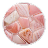 桃バラクォーツ抽象芸術セルラーアート セラミックノブ (正面)