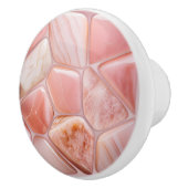 桃バラクォーツ抽象芸術セルラーアート セラミックノブ (右)