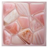 桃バラクォーツ抽象芸術セルラーアート タイル (正面)