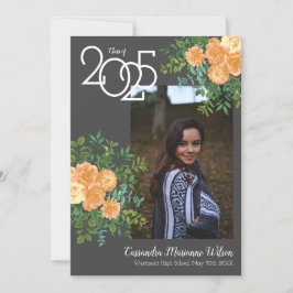 桃バラグレー写真卒業のお知らせ 招待状