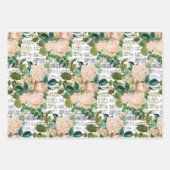 桃バラコラージラッピング紙シート ラッピングペーパーシート (正面2)