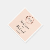 桃バラバラ金ゴールドフォイルモノグラム結婚ズナプキンス スタンダードカクテルナプキン (角)