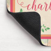 桃バラパターンカントリーフェンス名 マウスパッド (コーナー)