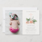 桃バラフローラ写真ゴッドマザープロポーザル招待状 サンキューカード (正面)