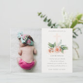 桃バラフローラ写真ゴッドマザープロポーザル招待状 サンキューカード (スタンド正面)