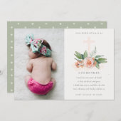 桃バラフローラ写真ゴッドマザープロポーザル招待状 サンキューカード (正面/裏面)