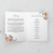 桃バラフローラ葬儀の順序サービス写真 カード (内部)