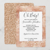 桃バラホワイトヒョウ印刷 招待状 (正面/裏面)