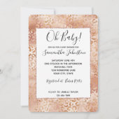 桃バラホワイトヒョウ印刷 招待状 (正面)