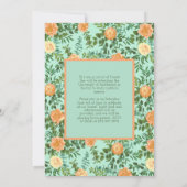 桃バラヴィンテージティール（緑がかった色）卒業発表 招待状 (裏面)