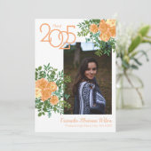 桃バラヴィンテージ写真卒業発表 招待状 (スタンド正面)