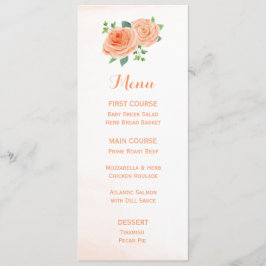 桃バラ水彩フラワーメニュー メニュー