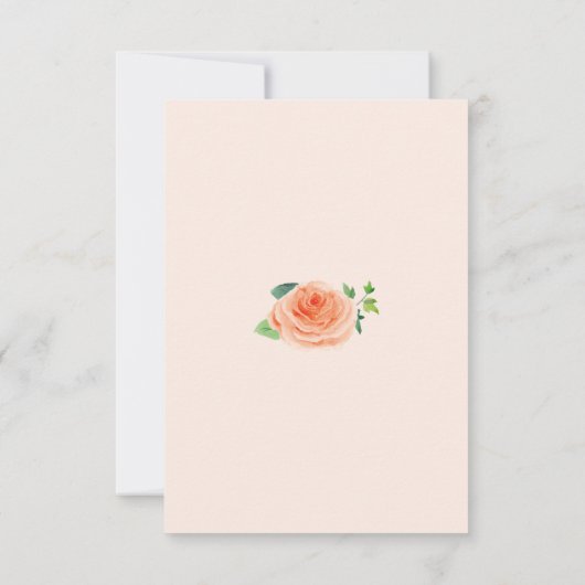 桃バラ水結婚色の返信カード 出欠カード (裏面)